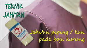 Cara melukis pola baju kurung a = lebar baju dibahagi dua dan ukuran labuhnya sama tanpa dibahagia. Cara Menjahit Piping Kun Pada Baju Kurung Dengan Kemas Youtube