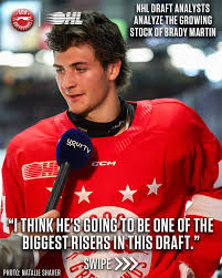 NHLDraft Inside Take: @ohlhoundpower forward Brady Martin is “country  strong,” plays physically and has demonstrated an ability to impact the  game all over the ice.