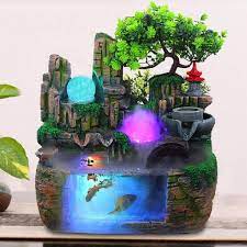Beleuchteter zimmerbrunnen bergquelle mit led und pumpe (leuchtende zimmerbrunnen). Landschaft Zimmerbrunnen Desktop Brunnen Kaufland De