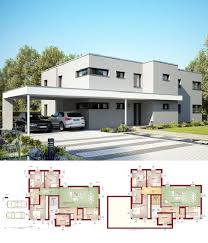 modernes zweifamilienhaus mit einliegerwohnung flachdach architektur im bauhausstil haus bauen grundriss ferti bauhausstil haus zweifamilienhaus haus bauen