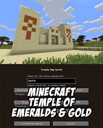 Temple Of Emeralds Gold Seed For Minecraft Darkin Pc Mac Minecraft Minecraft Cheats Minecraft Blueprints