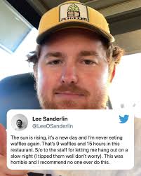 This guy came in last in his fantasy league and had to spend 24 hours in a  Waffle House. 🧇 Every waffle consumed subtracted an hour 🧇 9 waffles  eaten 🧇 15