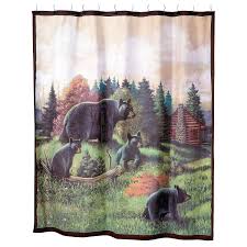 Black Bear Shower Curtain Avanti Black Bear Lodge Fabric Shower Curtain Bear Black Avanti Lodge With Images Black Bear Lodge