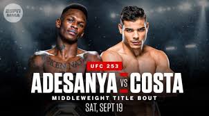 Get the latest ufc news, bios, fight stats, pictures, and more at ufc.com. Pryamaya Translyaciya Ufc 253 Adesanya Vs Kosta Smotret Onlajn 26 Sentyabrya 2020 Vse O Boevyh Iskusstvah I Sporte