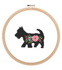 This is for the dog 021 design. Scottish Terrier Silhouette Cross Stitch Pattern Floral Roses Pet Animal Wall Art Dog Cross Stitch Modern Scottie Terrier Dog Cross Stitch Zindagi Designs