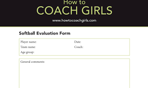 If the ball is dropped the group must start over 10. Softball Player Evaluation Downloadable Form How To Coach Girls