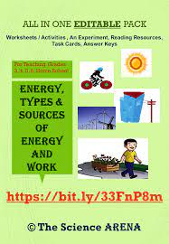Energy Types Sources Of Energy And Work All In 1 Editable Pack Grades 3 6 In 2020 Science Teaching Resources Teaching Resources Teaching