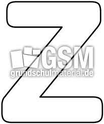 Blanko-Buchstabe-Z - Blanko-Buchstaben-Buchstabenschablonen - Deko- Buchstaben - Material Klasse 1 - Grundschulmaterial.de