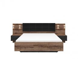 This classic brands bed frame comes in multiple sizes: Elegant European King Size Bed Frame Built In Bedside Wall Cabinets Usb Led Lighting Oak Black Impact Furniture