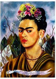 Im krankenhaus begann frida kahlo zu zeichnen und zu malen, zunächst den unfall und dann sich selbst. Selbstportrait 1940 Compania Grusskarten