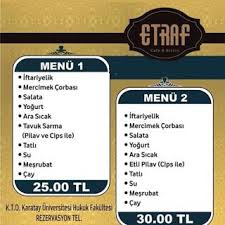 Etraf Cafe Bistro Karatay Konya Iftar Menuleri Http Bit Ly 30myhjs Iftar Ramazan Iletisim