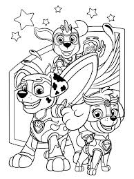 The coloring pages featuring the whole group may even make a nice addition to your kids' art wall, once they are done with the coloring part. Great Kids N Fun Coloring Page Paw Patrol Mighty Pups Paw Patrol Great
