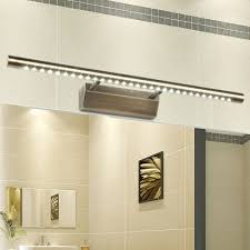 Bathroom vanity lights are ideal to place above or beside your mirror. Modern Linear Bath Bar Adjustable Integrated Led Vanity Lighting In Aged Brass For Bathroom Beautifulhalo Com