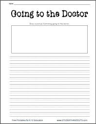 Going To The Doctor Free Printable Writing Prompt Worksheet For Grades K 2 First Grade Writing Second Grade Writing Free Writing Prompts