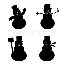 Stock Vector Of Vector Illustration Of Four Snowman In Silhouette Christmas Prints Silhouette Christmas Snowmen Patterns