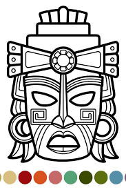 Plus, it's an easy way to celebrate each season or special holidays. Mexican African Aztec Mask Coloring Page 909102 Illustrations Design Bundles In 2021 Mayan Art Coloring Pages Aztec Mask
