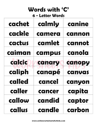 Words with 8 letters for wordle, crosswords, word search, scrabble, and many other word games. 6 Letter Words That Begins With C 1