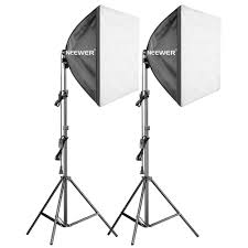 Neewer 1050w Pro Photography Softbox Light Lighting Kit 3 Packs 24 24 Inches 60 60 Centimeters Softbox With 85w Fluorescent Light Bulb For Photo Studio Portraits Product And Video Shooting Neewer Photographic