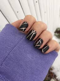 Black And Rose Gold Nails Design With Matte Black And Rose Gold Black Gold Nails Gold Nails Matte Black Nails