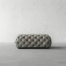 30 inch distressed vegan leather, tufted coffee table ottoman. Birmingham Tufted Leather Coffee Table Cum Ottoman