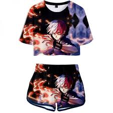 Maybe you would like to learn more about one of these? Unisex Anime Shoto Todoroki Short Sleeve Crew Neck Relaxed Crop Tee Top Shorts Set Tracksuits