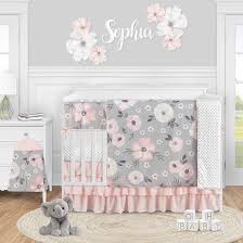 Style:chic material:pu pattern type:floral decoration:bowknot occasion:daily package include:1*sandals. Grey Watercolor Floral Girl 5pc Nursery Crib Bedding Set Blush Pink Gray White Shabby Chic Rose Flower Polka Dot Farmhouse Overstock 31785119