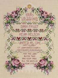 In fact you have to move around constantly when you visit her or she will turn you into a cross stitched item. 26 Cross Stitch Wedding Samplers Ideas Wedding Sampler Cross Stitch Stitch