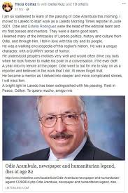 Laredo pays tribute to local newspaper, humanitarian legend Odie Arambula