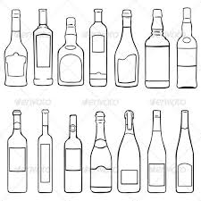 Bottles Icons Set Wine Bottle Drawing Bottle Drawing Bottle