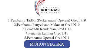 Dimana terdapat beberapa syarat untuk melayakan diri untuk ditawarkan jawatan tersebut. Jawatan Kosong Institut Koperasi Malaysia Dibuka Sehingga 31 Disember 2019