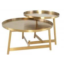 The Landon Is A Two Tiered Table With Pleasing Elemental Forms Circular Tops Are Made Brushed Gold Stainless Steel As Well As T Coffee Table Side Table Table