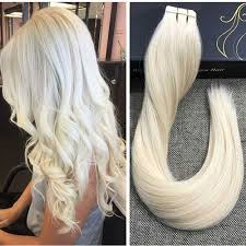 100% remy real human hair guaranteed. 2018new 100gram Tape In Solid Color Platinum Blonde Remy Human Hair Extensions Ugea Straight Tape In Hair Extensions White Blonde Hair Blonde Hair Dark Eyes