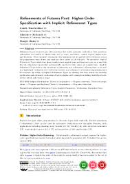 Refinements of Futures Past: Higher-Order Specification with Implicit  Refinement Types