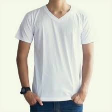 Karena baju ini berkerah v neck maka badan kamu terlihat seimbang malah nampak makin anggun. Kaos Oblong Putih Polos Model Leher V Neck Cowok Cewek Shopee Indonesia