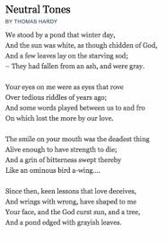 Neutral Tones By Thomas Hardy Poetry Words Beautiful Poetry Poems