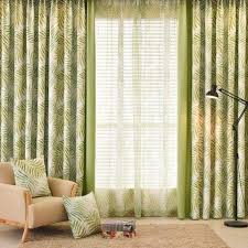 Palm Tree Leaves Green Curtain With Green Border Made To Measure Green Curtains Living Room Curtains Living Room Lime Green Curtains