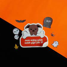 Stiker Awas Anjing Galak Stiker Anjing