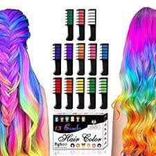 It is available in variant colors that can mix and blend into one another and get a creative hairstyle with hair color chalks. Byhoo Hair Chalk Set 13 Colors Temporary Hair Color Glitter Hair Chalk Combs For Girls Kids Washable Color Hair Dye Comb Birthday Carnival Gift Amazon De Beauty