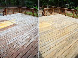 Using an exterior stain stripper is typically needed if the old stain or sealer has failed by peeling, wearing unevenly or when changing brands of stain. How To Strip Clean A Deck For Stain Young House Love