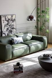 Muse Olive Green Leather Sofa Sotti Co