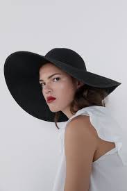 Zara Female Large Brimmed Hat Black M Brimmed Hat Modern Hat Hats