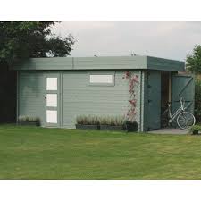 Garage Toit Plat En Bois Massif 19 26m Madriers 40mm Solid Garage Toit Plat Toit Plat Et Idee Garage