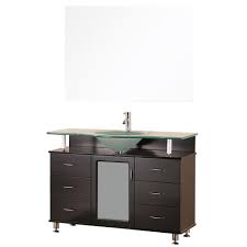 In our store you can find unique bathroom cabinets with a glass sink that will satisfy your particular taste. Design Element Huntington 48 In W X 22 In D Vanity In Espresso With Glass Vanity Top In Aqua Dec015c The Home Depot