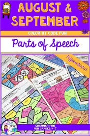 The Back To School Activities For Learning Or Reviewing The Parts Of Speech Provides Educational Fu Parts Of Speech School Activities Back To School Activities
