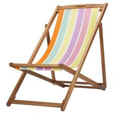 Buy Tesco Bright Stripe Wooden Deckchair From Our Garden Chairs Range Tesco Com
