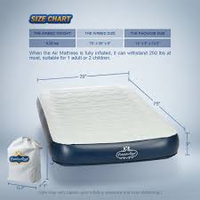 Forbidden Road Air Mattress Twin Size Portable Inflatable Single Airbed With External Electric Pump Durable Firm Blow Up R Bed Storage Bag Storage Air Mattress