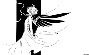 Black And White Vector Art Anime Vector Suu Clamp Minimal Monochrome Vector Art Tech Clover Vector Art Wallpaper