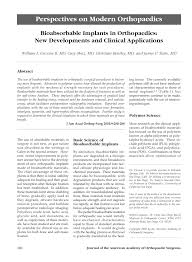 Our team is comprised of experienced physicians and physical therapists in family and sports medicine. Pdf Bioabsorbable Implants In Orthopaedics New Developments And Clinical Applications