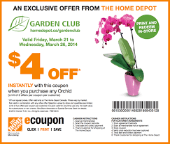 If you like to garden and are looking for tips, ideas, and savings, you should sign up for the free home depot garden club. The Home Depot Garden Club Printable Coupons Get 4 Off Instantly When You Purchase Any Orchid Hot Canada Deals Hot Canada Deals