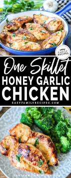 My Kids Love This Easy Dinner This One Skillet Honey Garlic Chicken Is Simple To Make On A Bu Dairy Free Recipes Dinner Easy Family Meals Honey Garlic Chicken